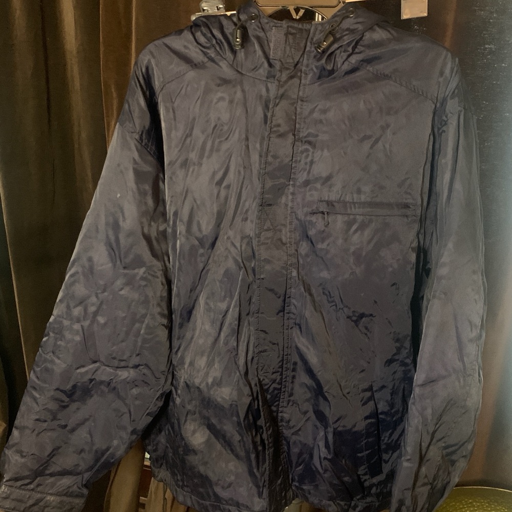 Navy blue rain jacket, Size L